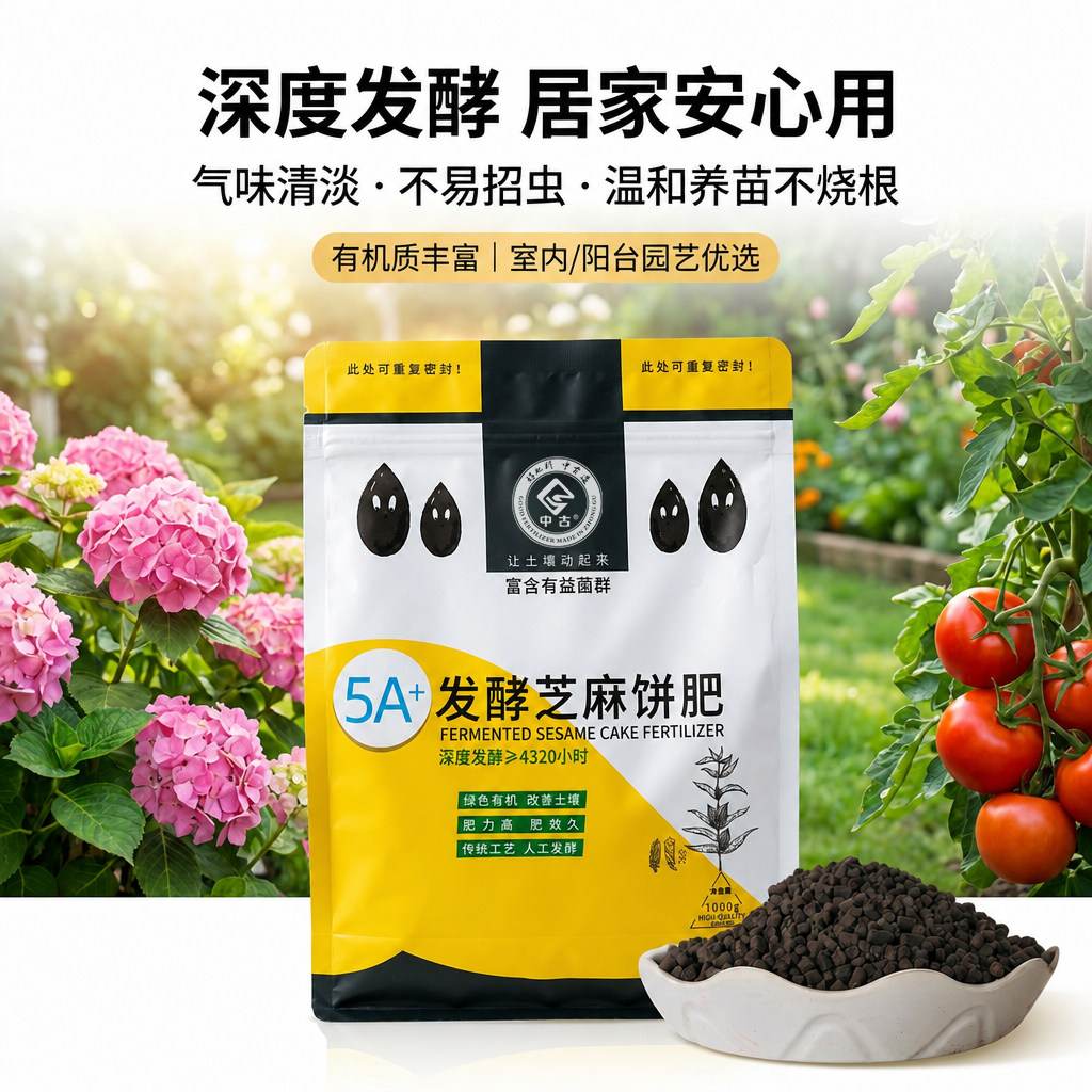 【正品】发酵芝麻饼有机肥菜籽饼豆饼肥养花种菜通用腐熟肥料图片