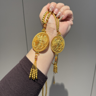 金包银吊坠2025新款凤凰于飞流苏金包银项串黄金香囊吊坠女新中式