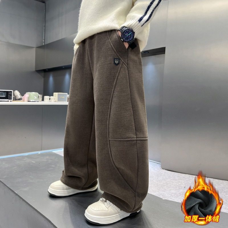 男童童装冬季裤子一体绒秋冬2026新款弯刀裤宽松儿童加绒加厚长裤,童装/婴儿装/亲子装,裤子,淘宝优惠券,粉丝福利购,淘宝优惠卷
