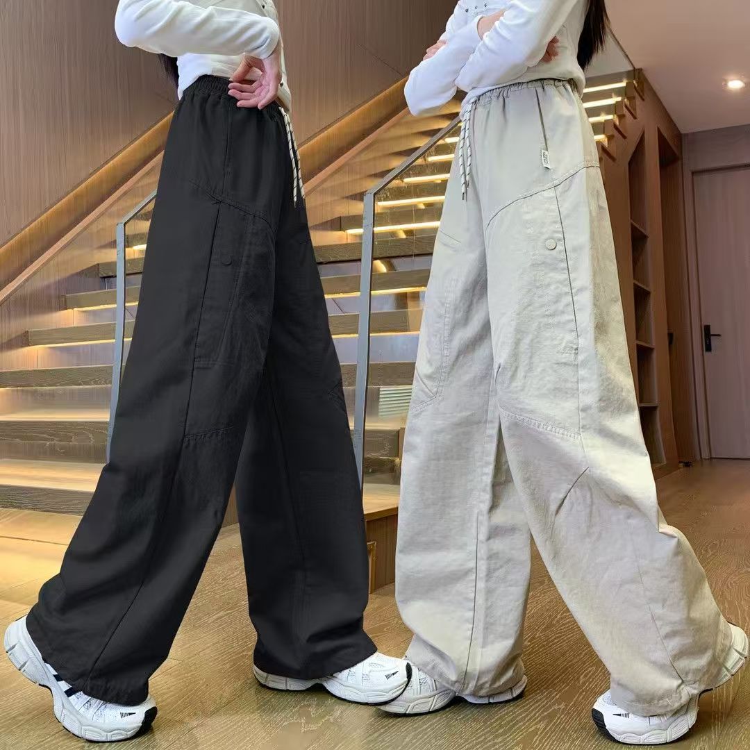 童装女童裤子秋季新款长裤儿童秋装宽松休闲裤女宝棉质运动裤卫裤