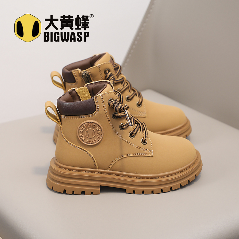 大黄蜂马丁靴儿童秋季休闲防滑鞋