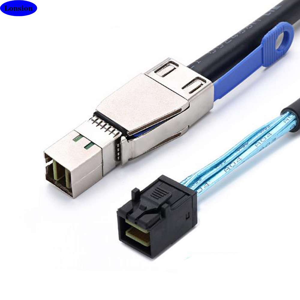 Mini SAS HD SFF-8644带IC转SAS HD SFF-8643服务器叠加连接线