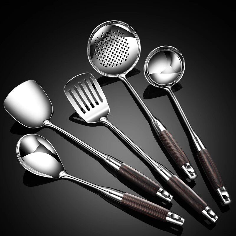 德国316不锈钢锅铲套装炒菜铲子厨具家用炒菜勺长柄汤勺漏勺煎铲