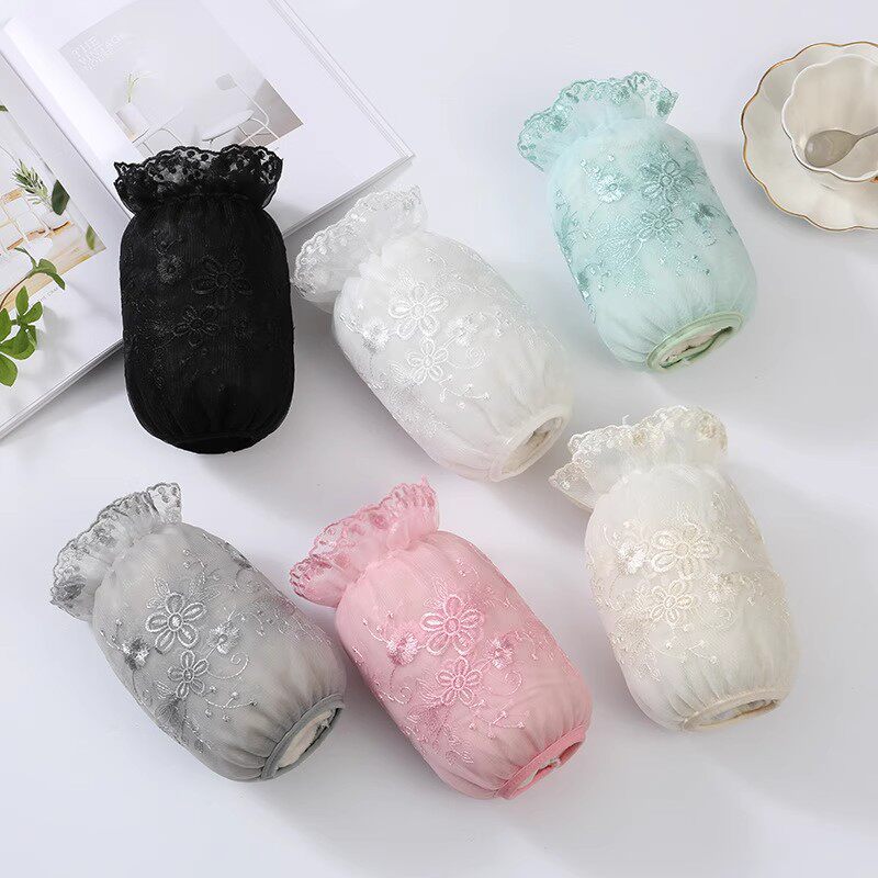 袖套女上班耐脏2025年新款冬季羽绒服防脏短护袖白色透明蕾丝套袖