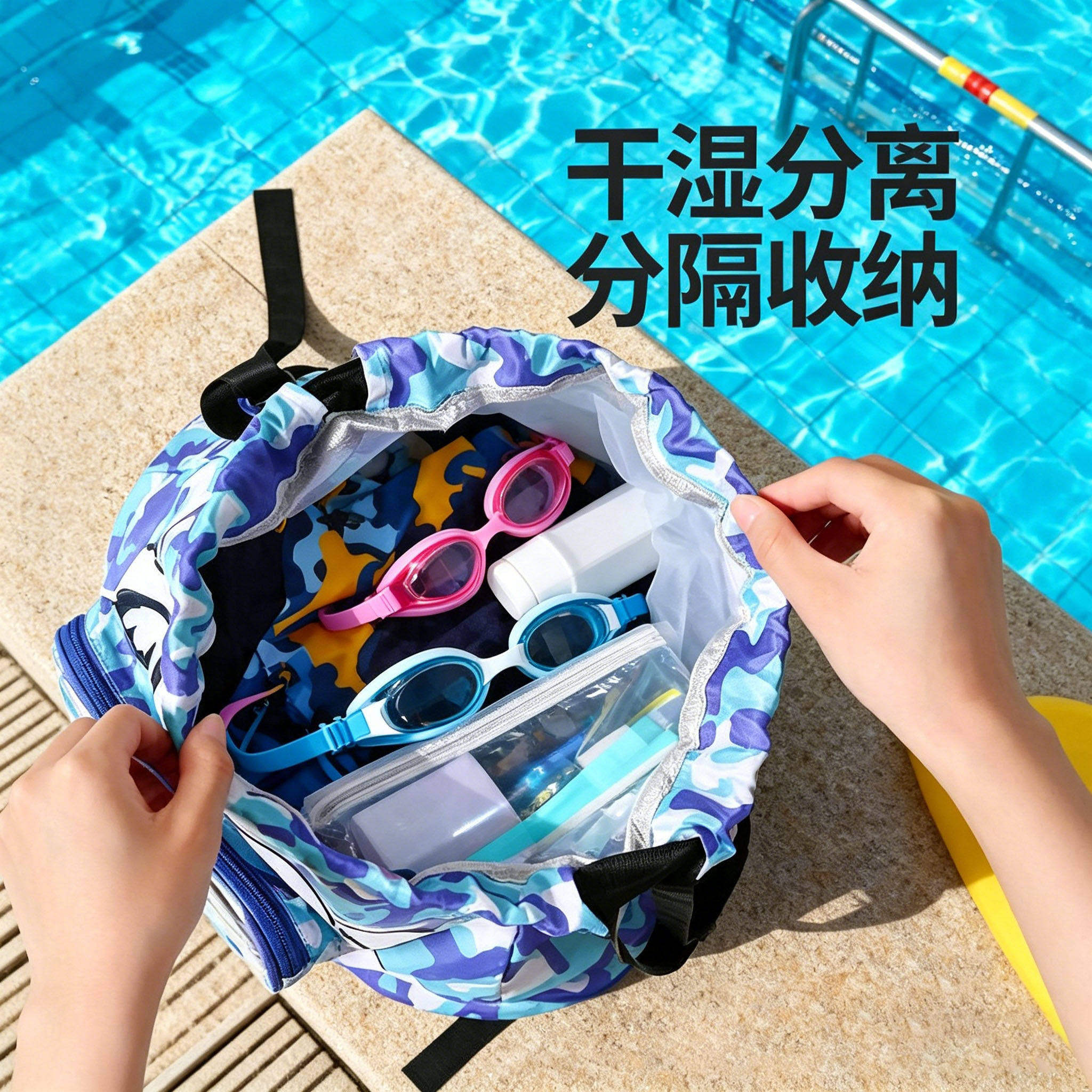 儿童游泳包干湿分离防水大容量