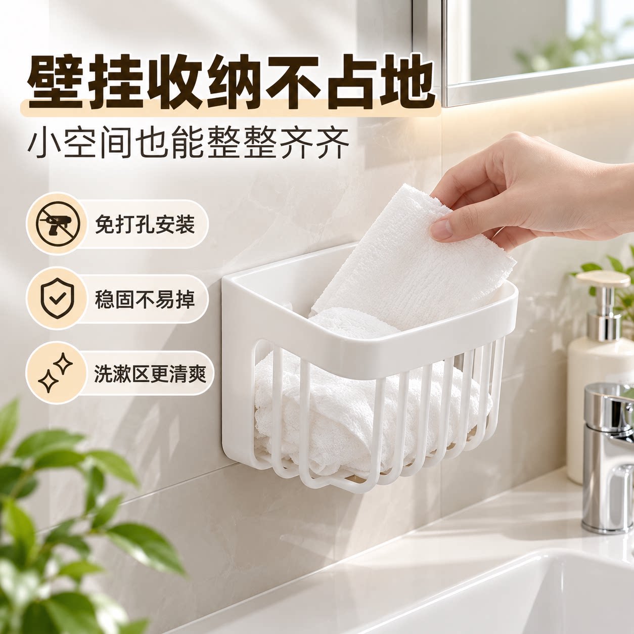 壁挂浴室洗脸巾废弃擦脸巾收纳盒