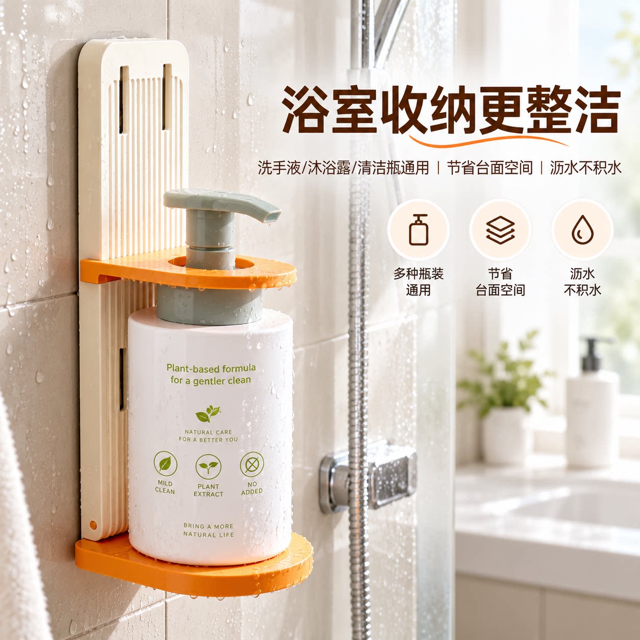 浴室免打孔洗漱用品挂架