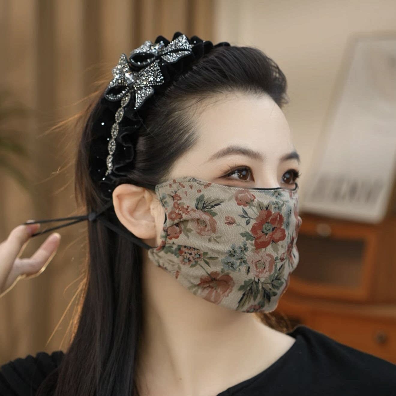 冬季加绒加厚防风可水洗女士口罩