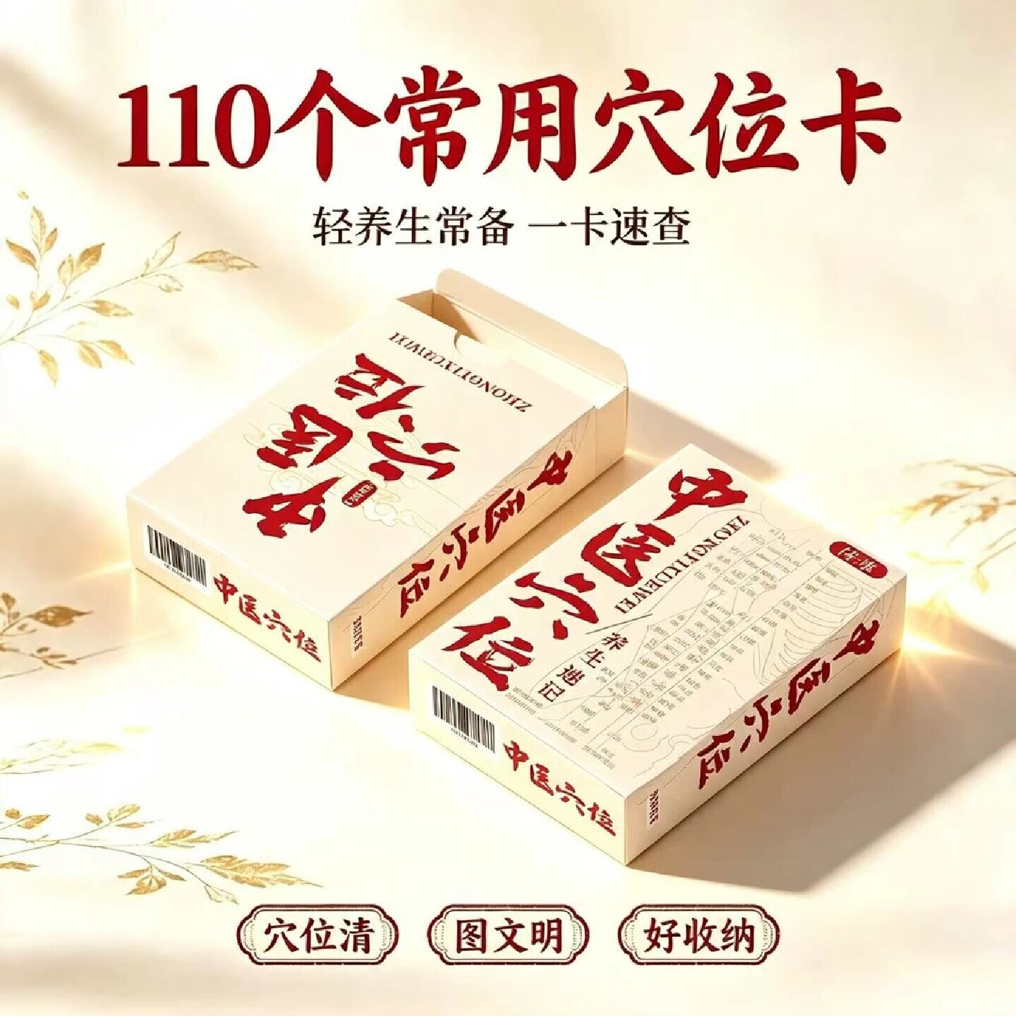 中医穴位经络卡牌55张一盒