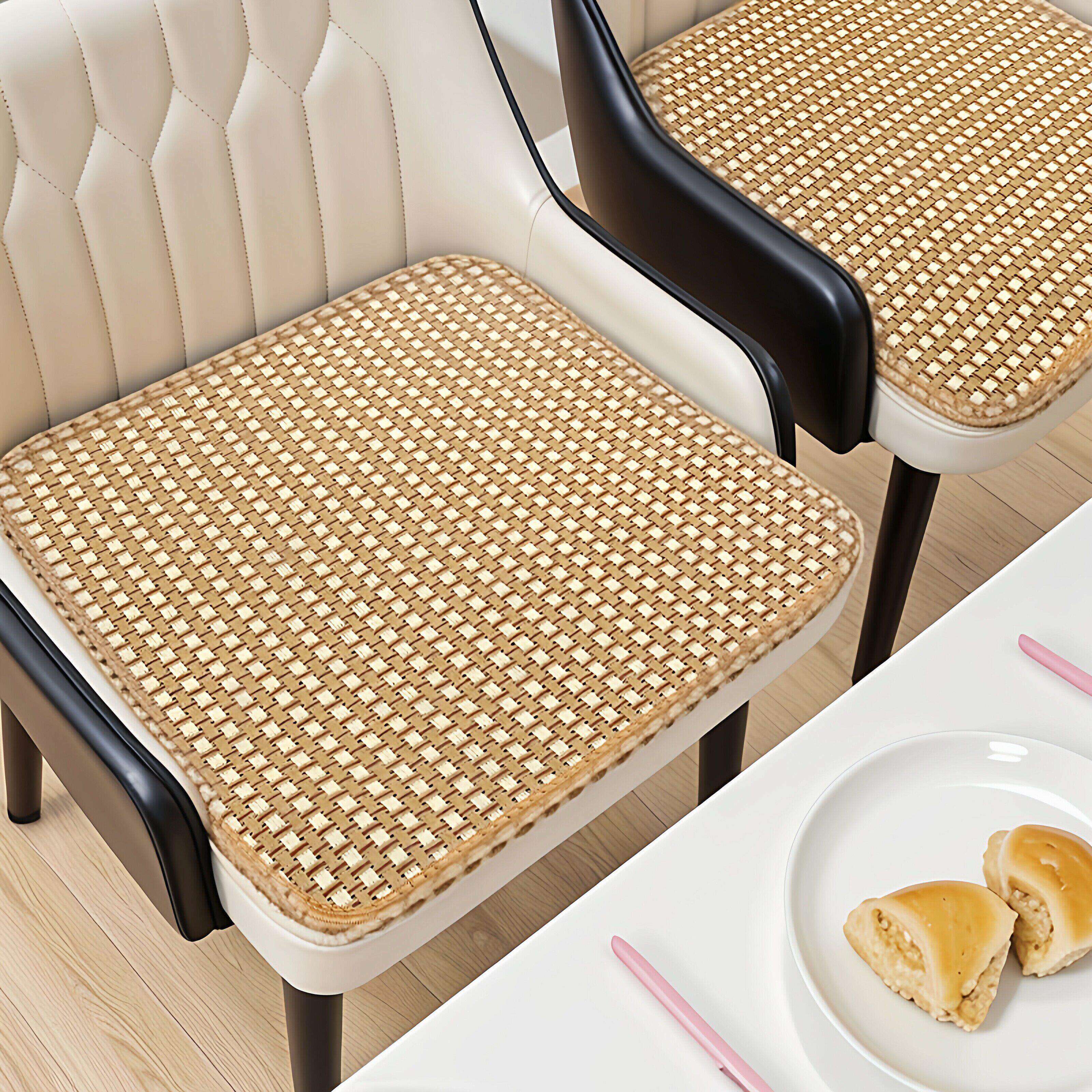 凉席防滑垫子藤编坐垫夏季凉垫夏天办公椅子垫透气车座垫电脑椅垫