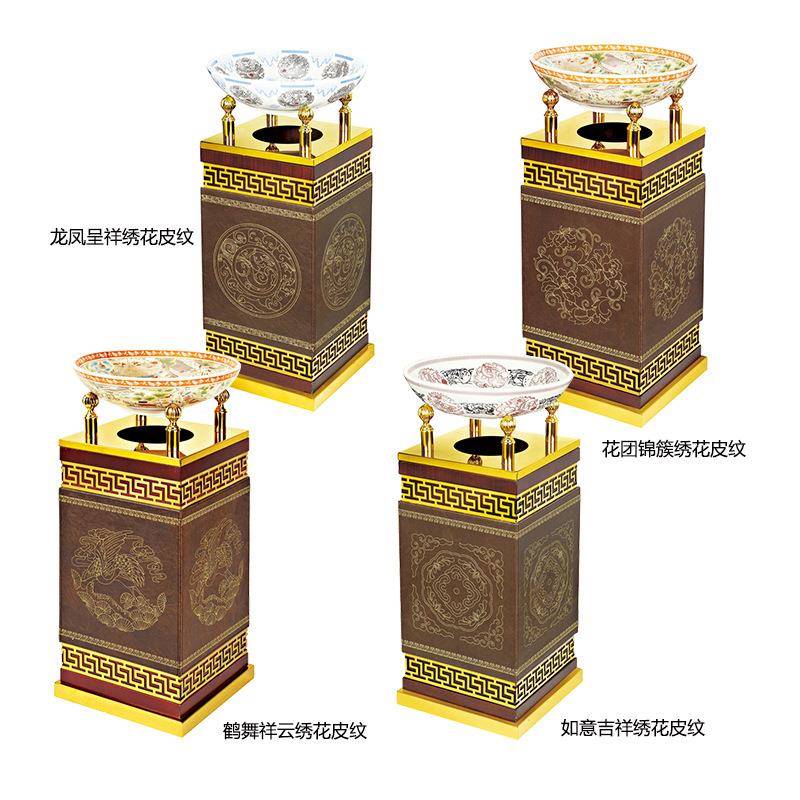 南GPX-83宾馆酒店大堂电梯口中式带烟灰盆垃圾桶柱烟灰桶果皮桶