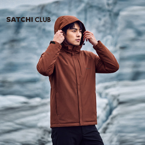 SATCHI CLUB沙驰多洛米蒂鹅绒服男轻盈防风防泼水保暖连帽羽绒服