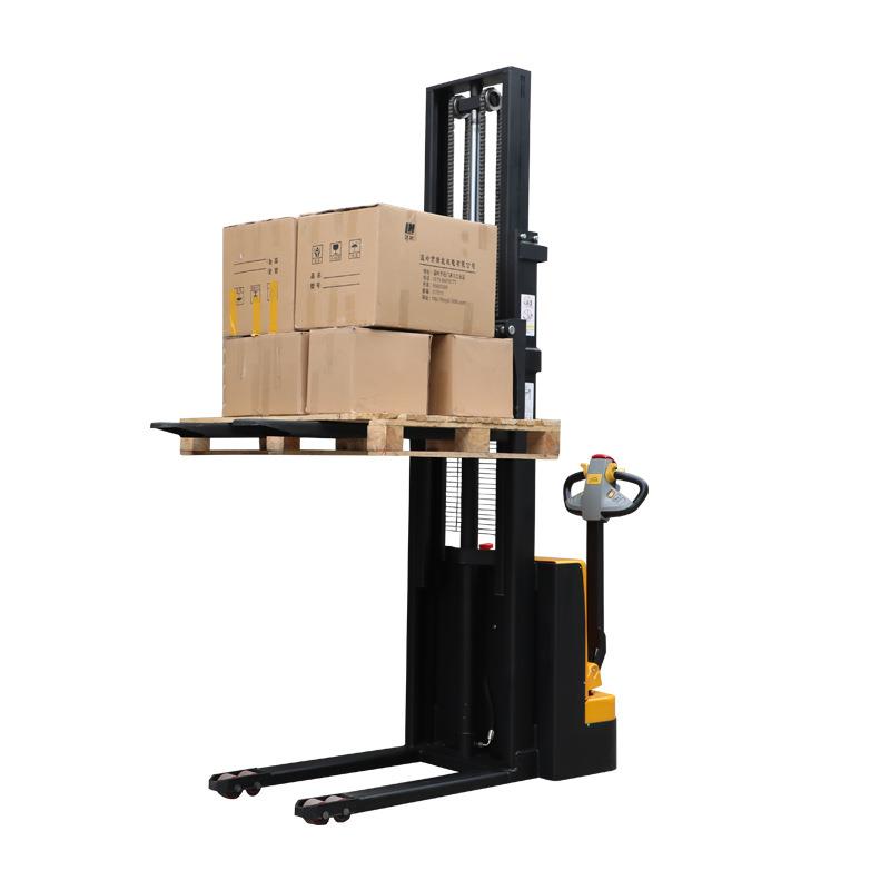 步行式全电动叉车堆高2米5载重1吨2吨半电动堆高叉车步行式叉车