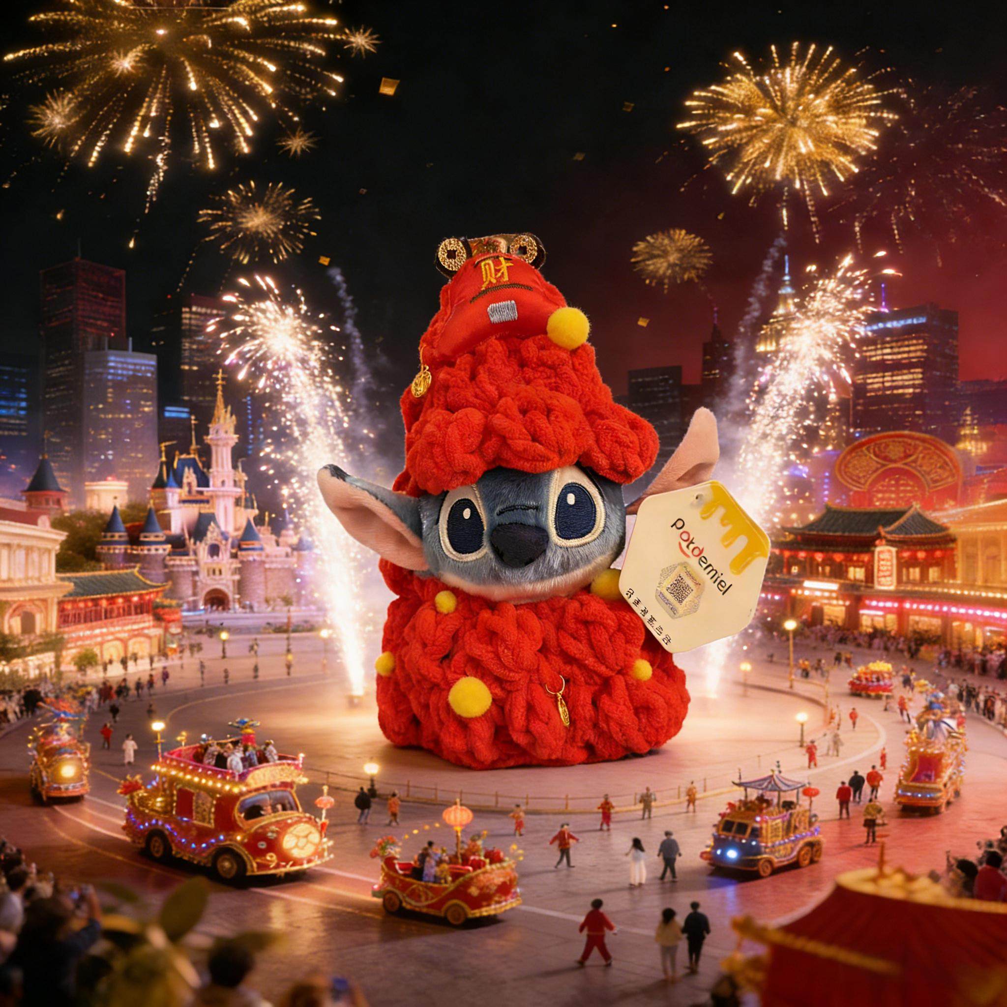 正版新年限定史迪仔包包挂件小挂饰卡通毛绒可爱玩偶钥匙扣礼物