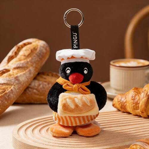 新款正版烘焙pingu企鹅包挂饰包包挂件卡通毛绒玩偶钥匙扣送礼物