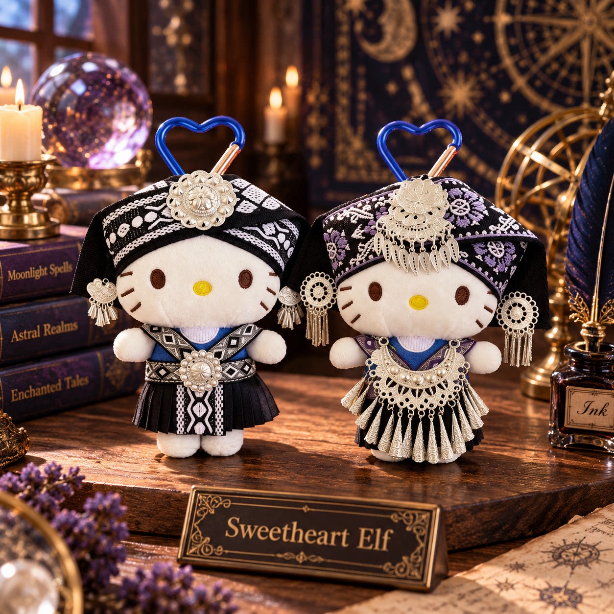 正版HelloKitty苗族民族风毛绒包挂件流苏钥匙扣公仔节日礼物车载