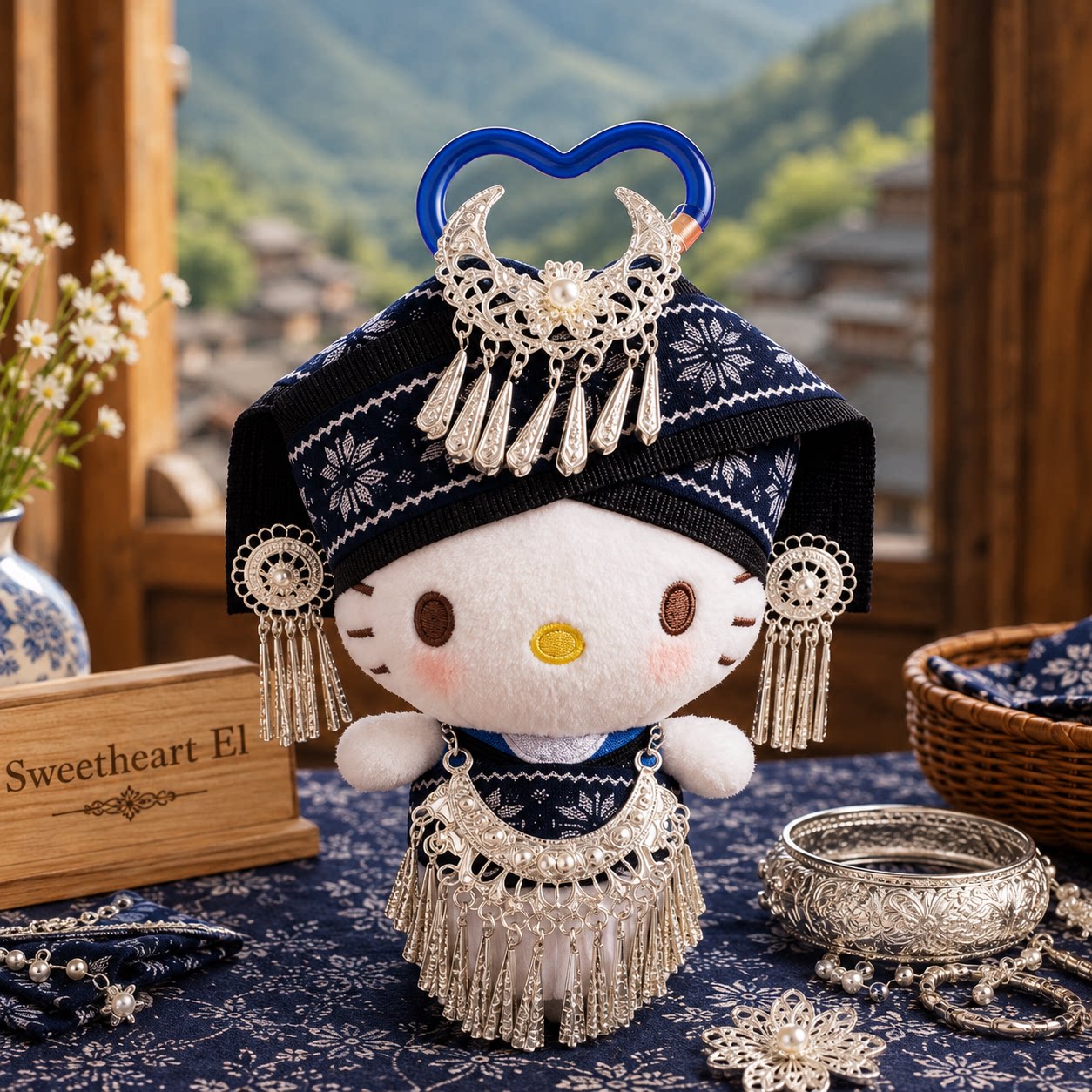 新款正版HelloKitty民族风毛绒包挂件挂饰可爱公仔钥匙扣玩偶礼物