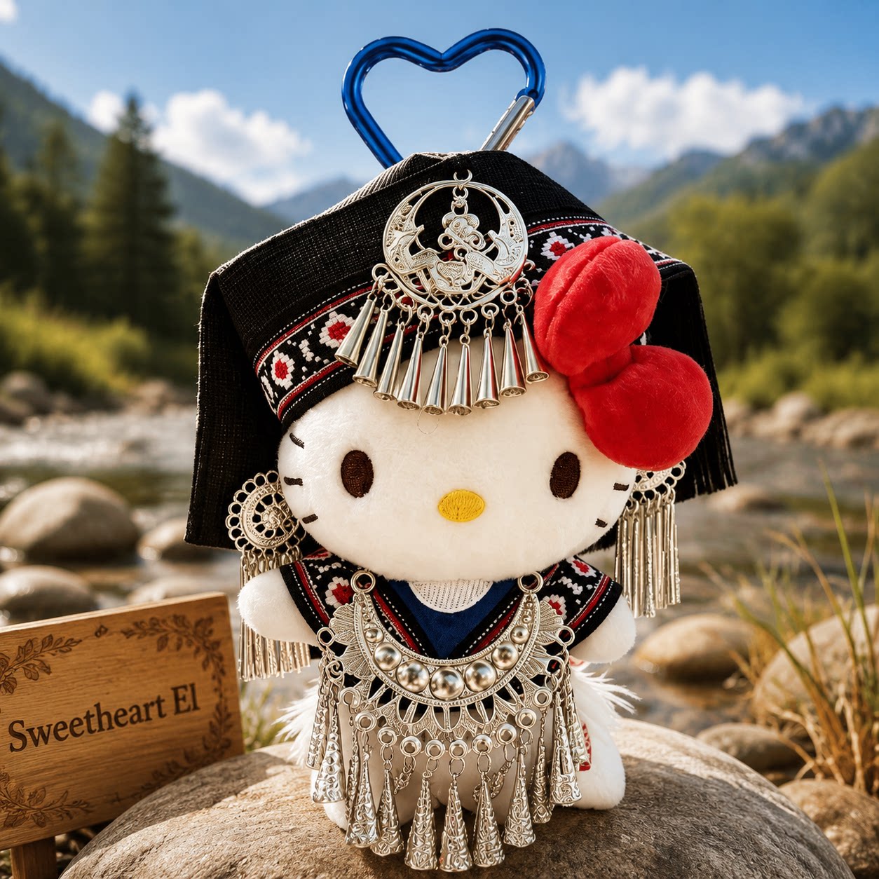新款正版HelloKitty民族风苗韵流苏包挂件毛绒玩偶钥匙扣女生礼物