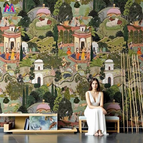 美式南洋风复古3D定制壁画
