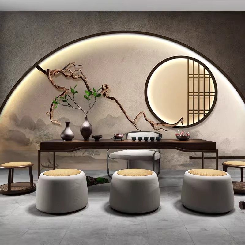 禅意茶道茶叶壁纸直播间背景布墙纸古风山水壁画禅茶中式茶室壁布,家装主材,定制壁画,淘宝优惠券,粉丝福利购,淘宝优惠卷