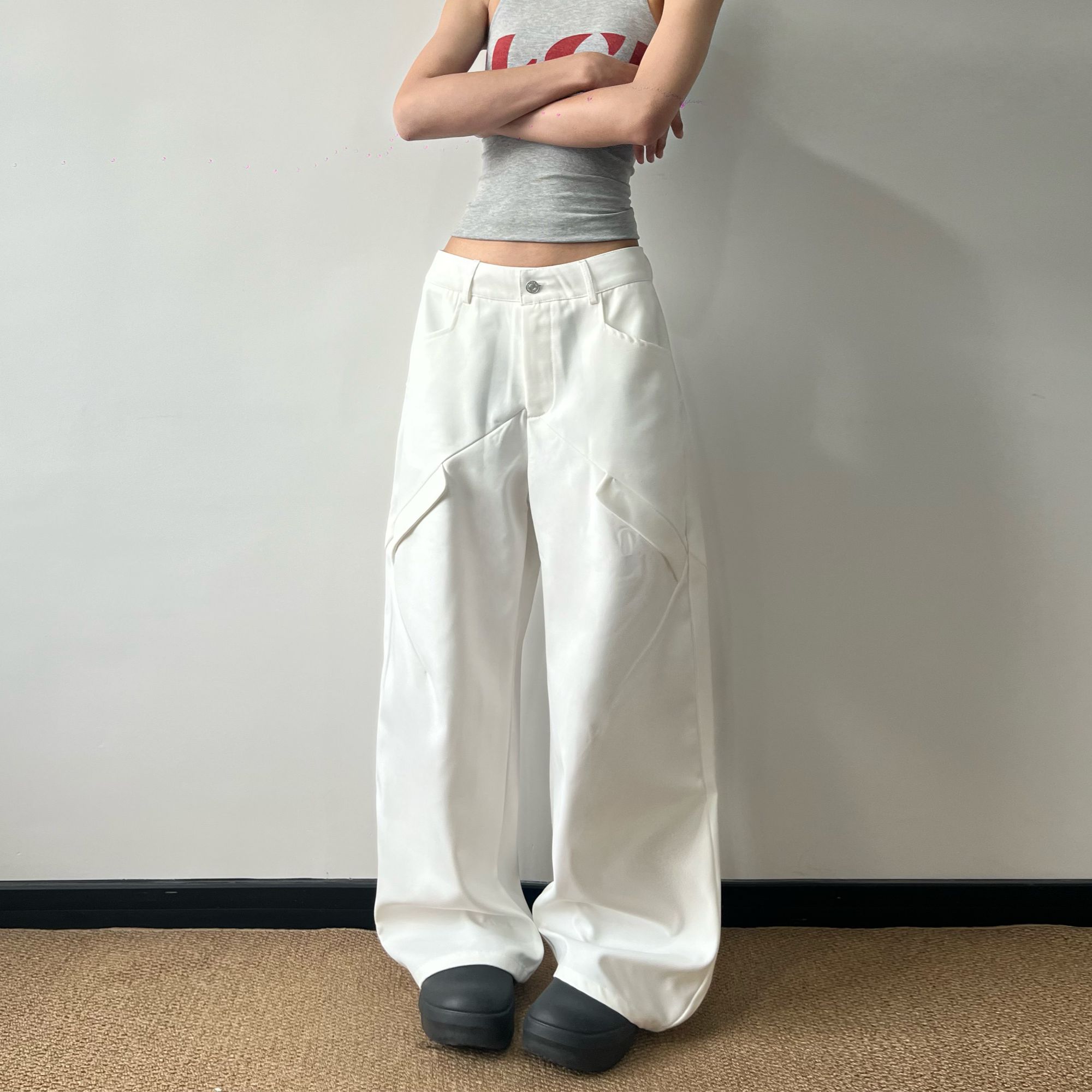 美式设计感休闲西裤男