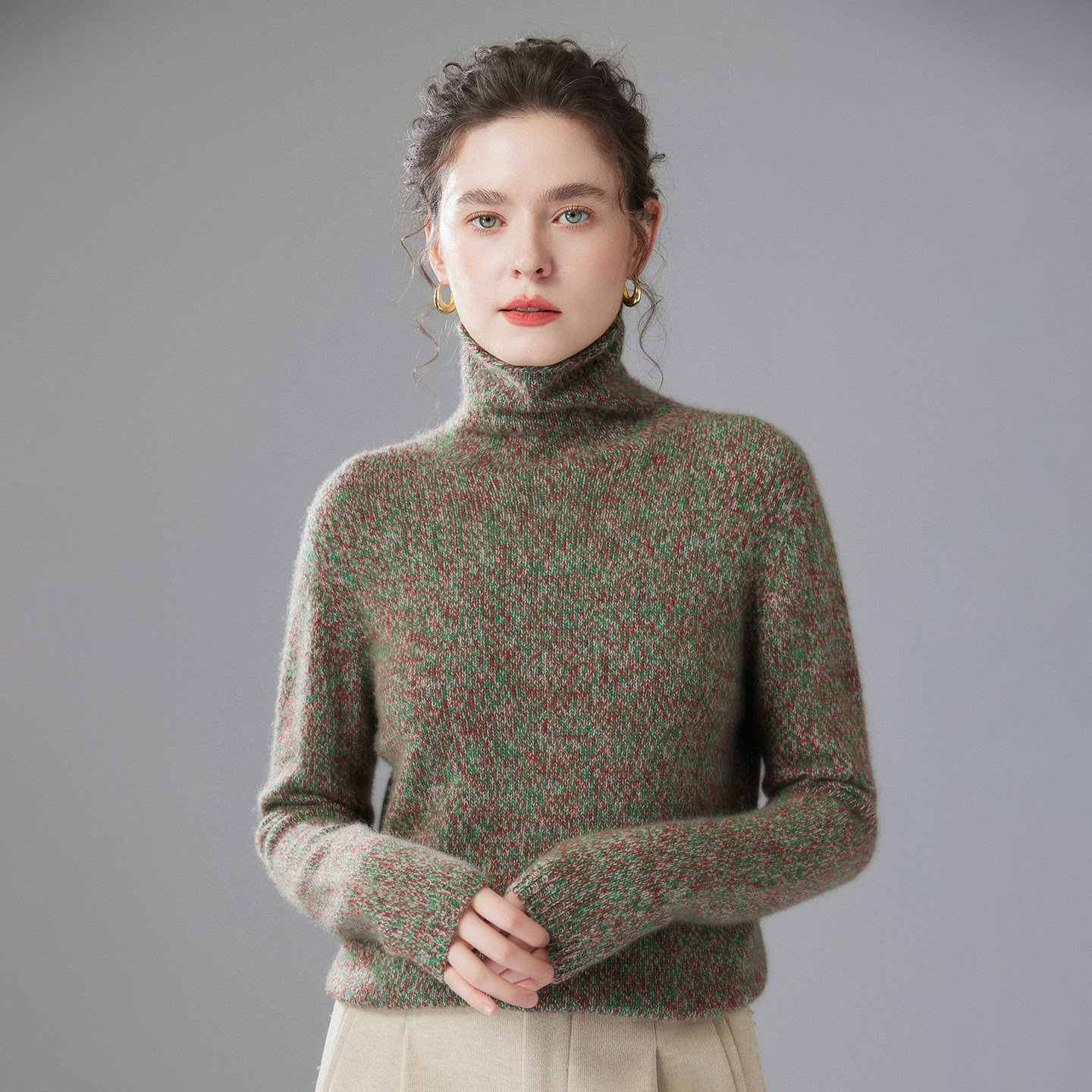 邓肯花式纱山羊绒衫女堆堆领加厚宽松针织打底衫秋冬新款毛衣上衣,女装/女士精品,羊绒衫,淘宝优惠券,粉丝福利购,淘宝优惠卷