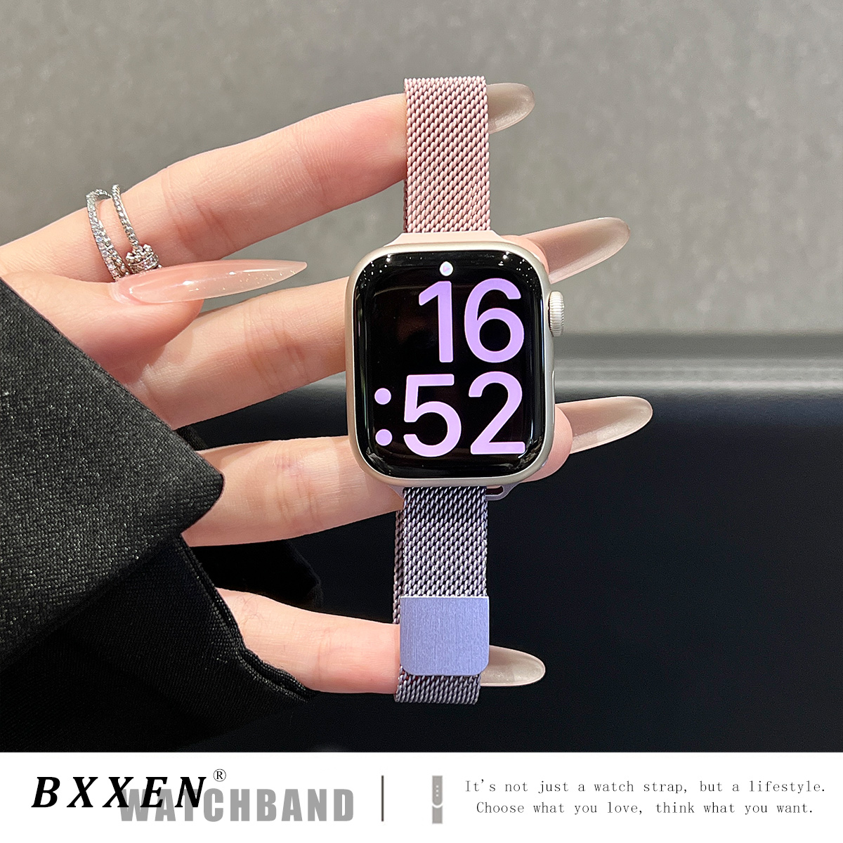 适用苹果手表s10表带新款iwatch9手表带渐变米兰尼斯applewatch运动透气S87654代夏ultra男女爆款SE高级时尚