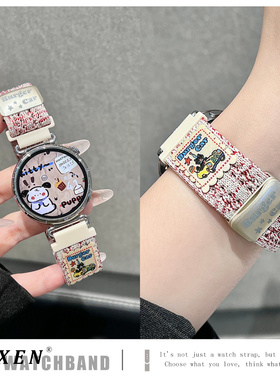 适用华为gt6手表gt5表带gt4新款GT5pro苹果黑猫汽车针织watch5女智能手表watch4/3pro可爱创意gt3编织磁吸gt2