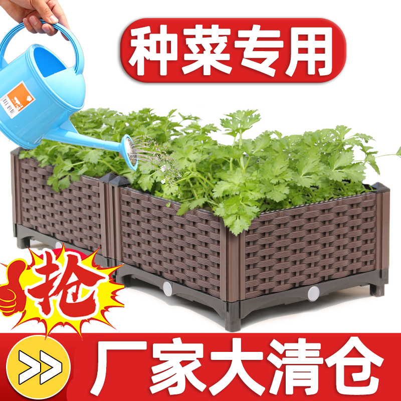 种植箱阳台种菜盆楼顶种菜专用箱室内塑料花盆家用蔬菜花箱泡沫盆