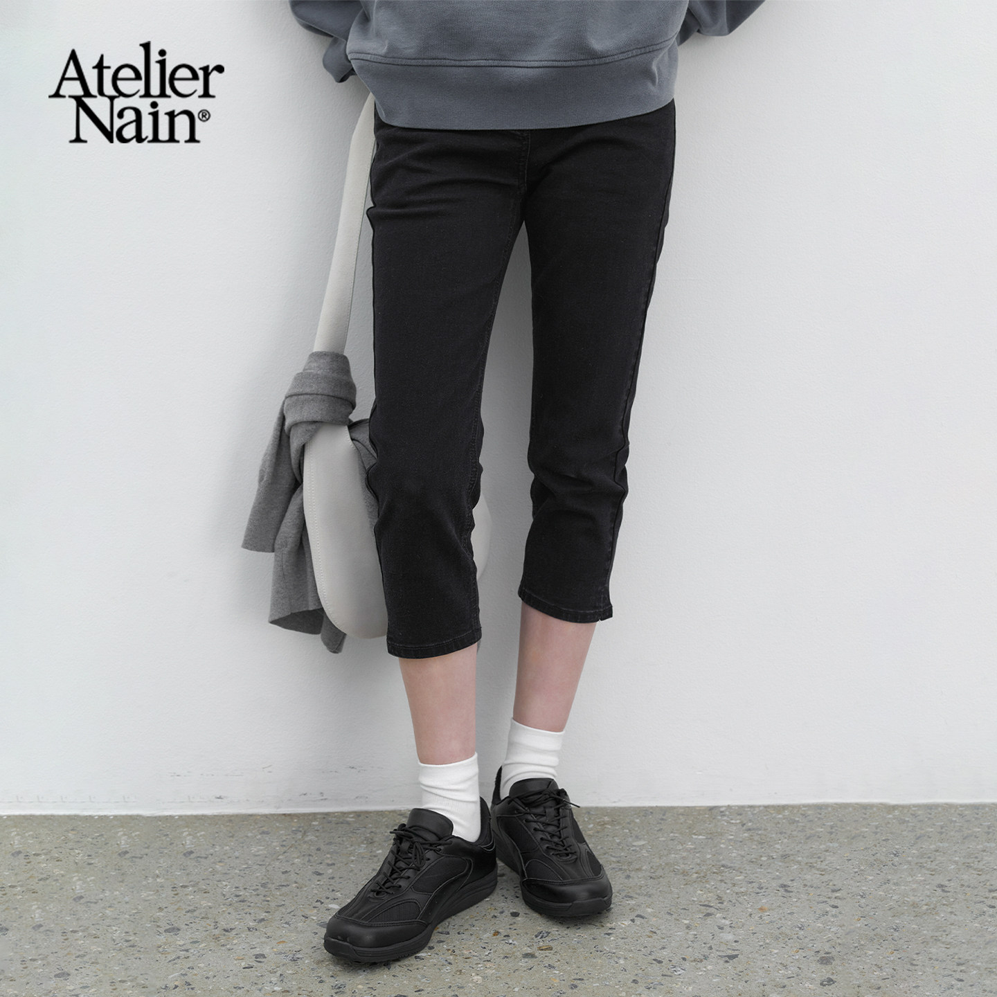 Atelier Nain2026年春季新款七分裤牛仔裤韩版显瘦极简风百搭裤子