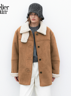 Atelier Nain2025年冬季新款复古风皮毛一体大衣女小众立领短外套
