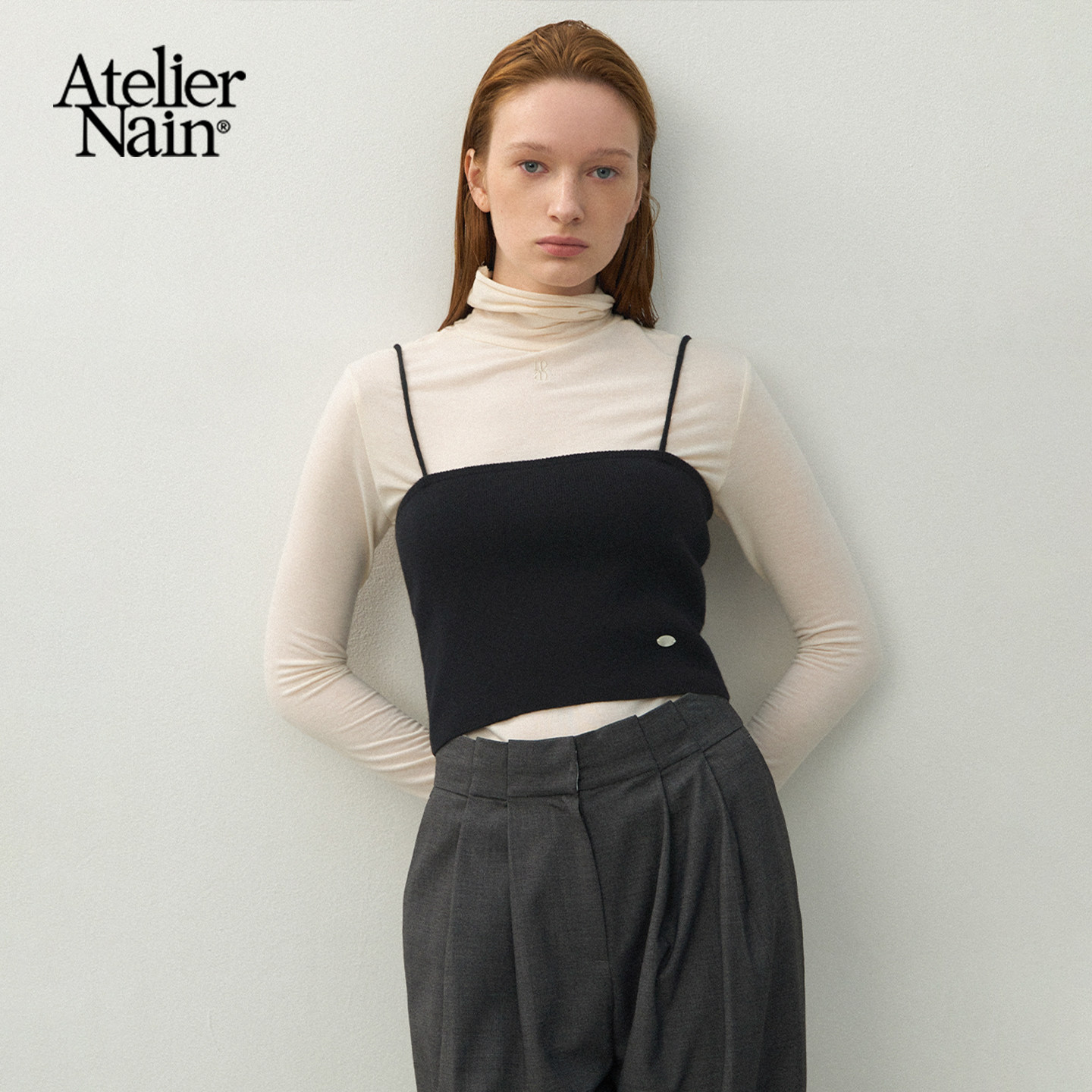 Atelier Nain冬季新款羊毛针织吊带背心外穿叠穿时尚百搭无袖上衣