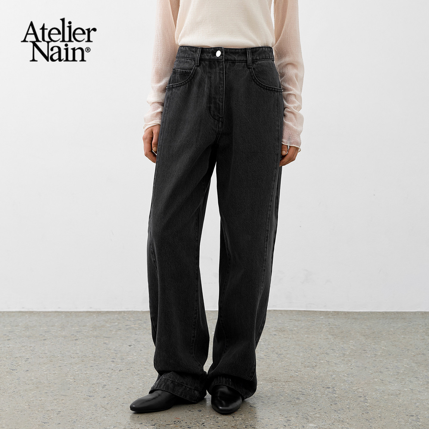 Atelier Nain2025年秋冬新款牛仔裤韩版宽松休闲直筒显瘦长裤女