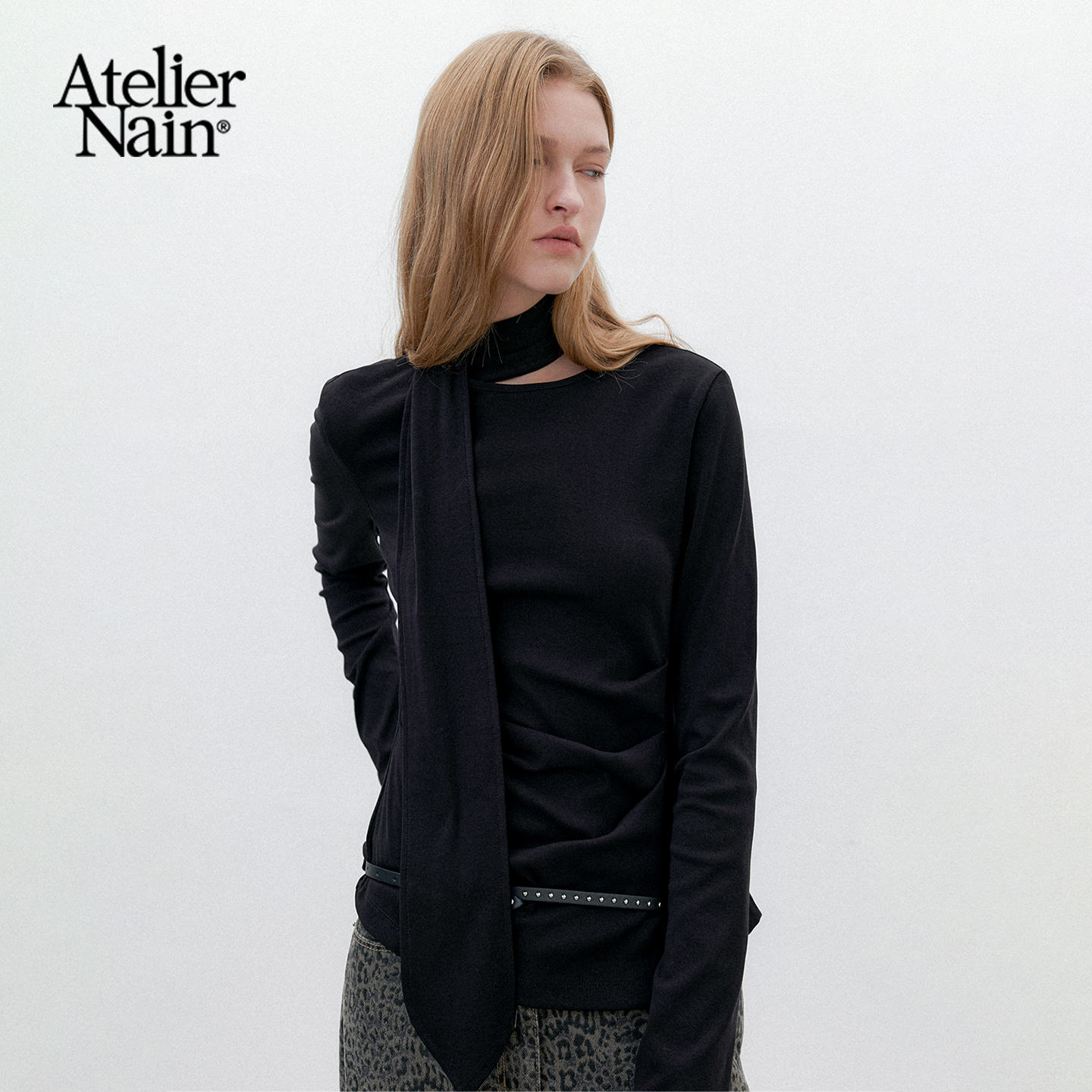 Atelier Nain2025年秋季新款打底衫设计感甜美修身显瘦长袖上衣女