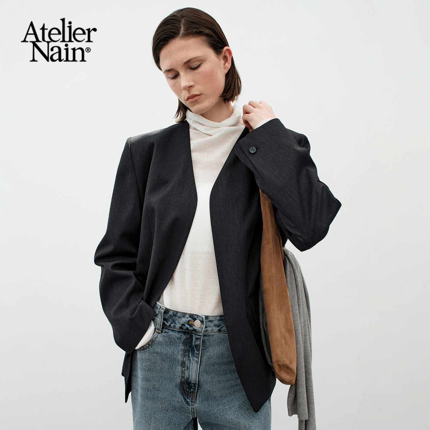 Atelier Nain2025年秋季新款小香风短外套时尚通勤复古西装上衣女