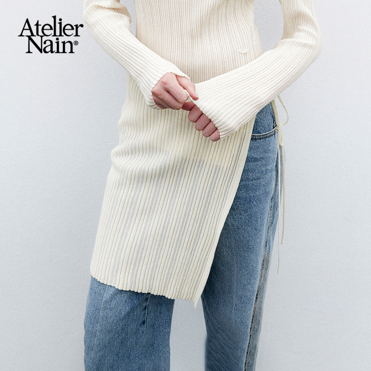 Atelier Nain2025年秋季新款设计感针织屁帘韩版辣妹叠穿短裙女