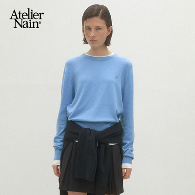Atelier Nain2025年秋冬新款圆领针织衫韩版百搭高级感长袖上衣女