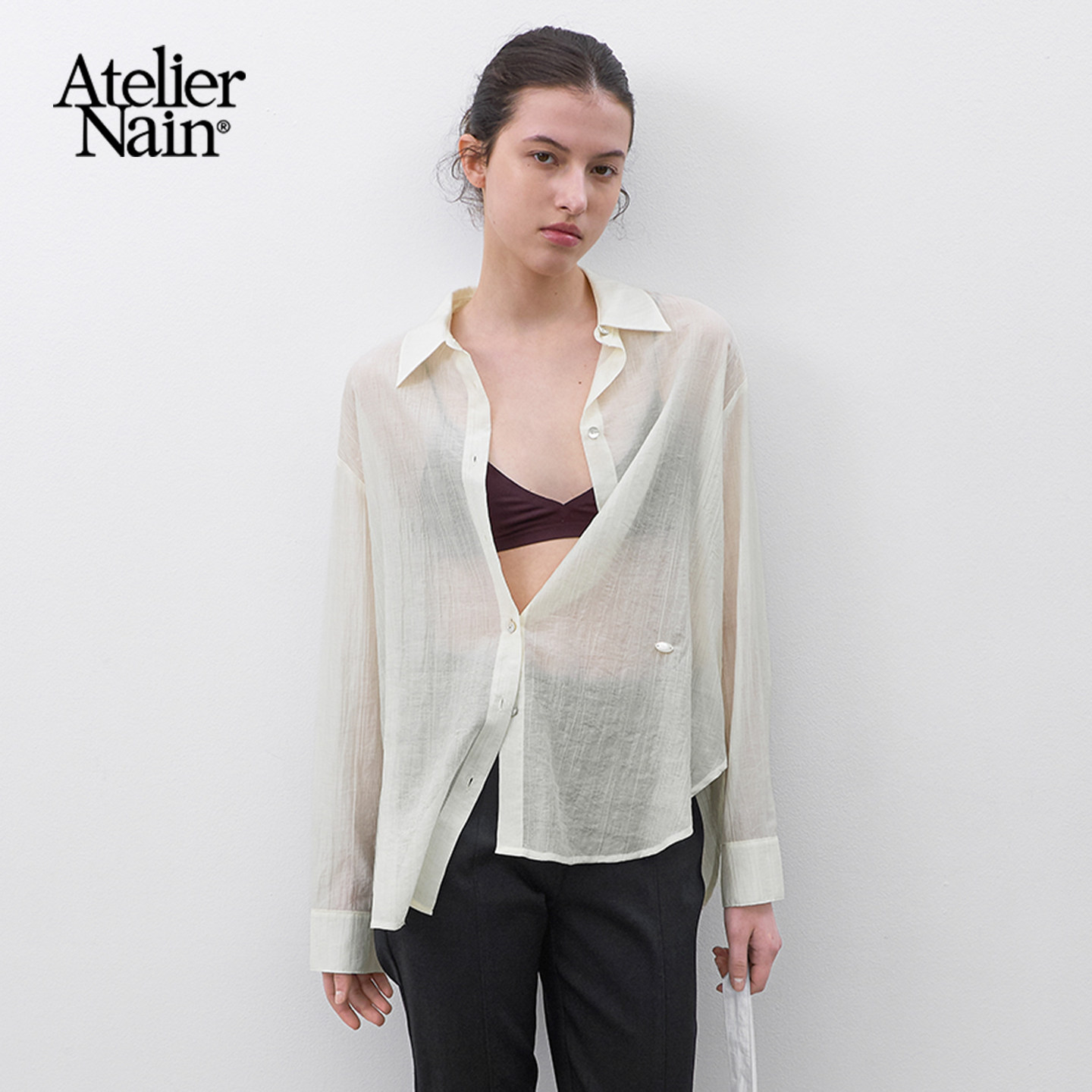 Atelier Nain2026年夏季新款衬衫高级感气质通勤长袖轻薄舒适上衣