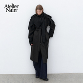 羊毛大衣带围巾毛呢外套 Nain2025年冬季 一枝南南同款 Atelier