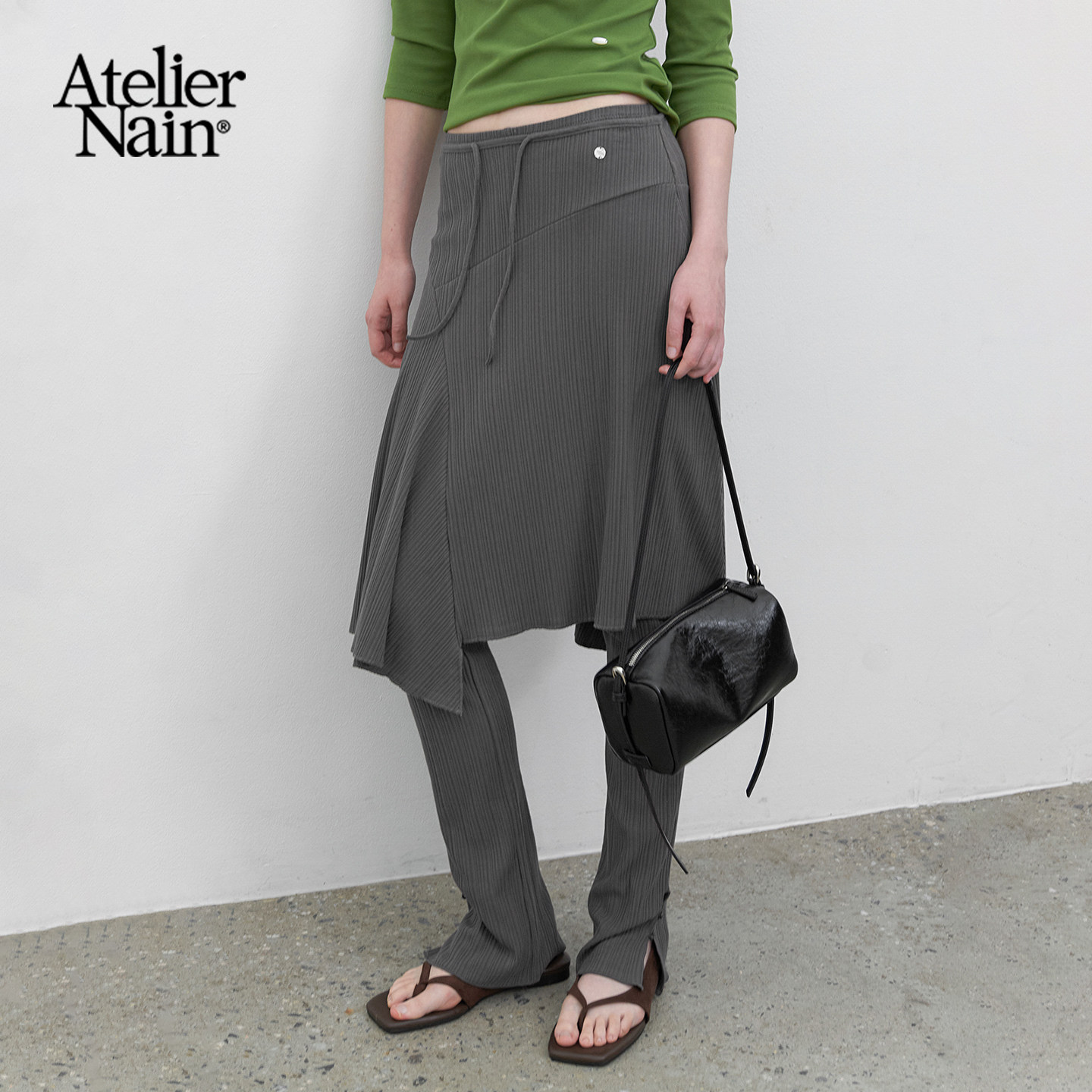 Atelier Nain2026年秋冬新款裙裤不规则小众设计感显瘦A字裙裤女
