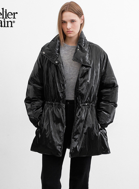 Atelier Nain2025年冬季新款棉服韩版收腰显瘦亮面保暖夹克外套女