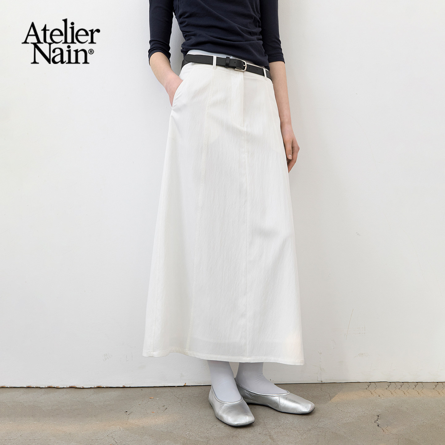 Atelier Nain2026年夏季新款半身裙轻熟简约风小众高腰显瘦长裙女图片