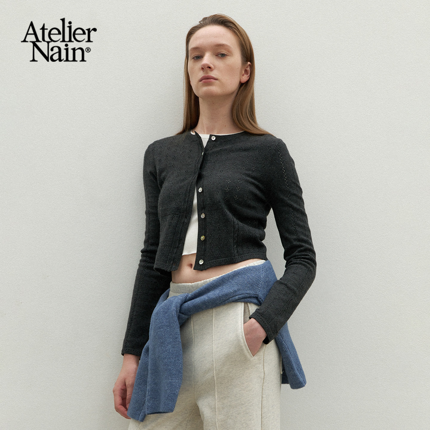 Atelier Nain2025年秋冬新款针织开衫韩版短款学院风小众上衣女