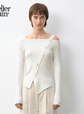 【何英同款】Atelier Nain2025年新款露肩针织衫一字肩设计上衣女