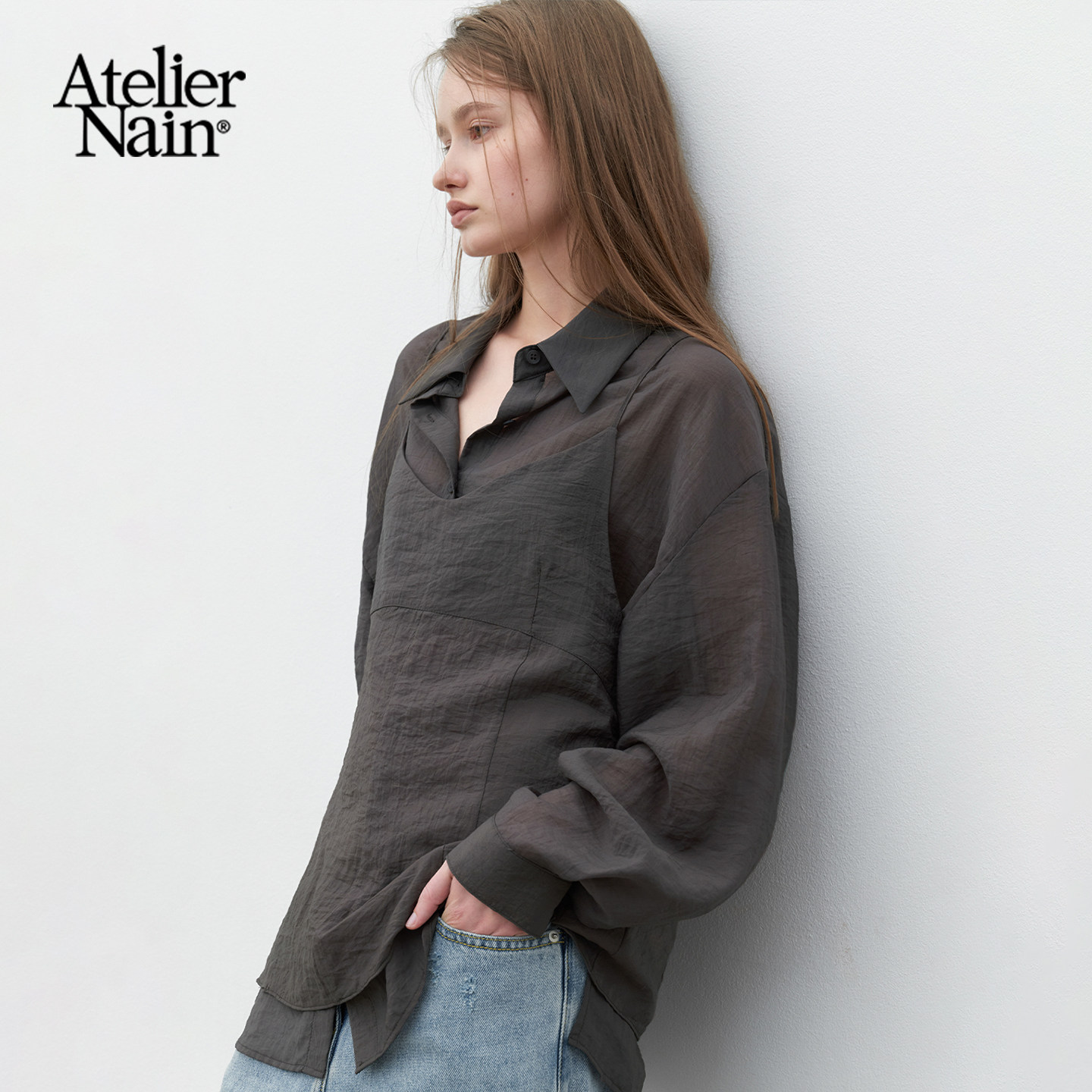 Atelier Nain2026年秋季新款衬衫两件套内搭吊带时尚小众上衣女图片