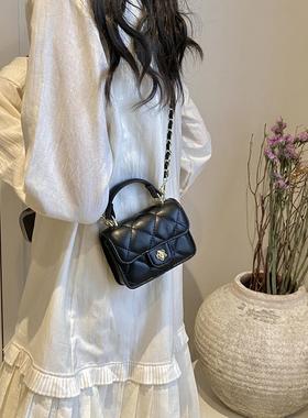 2025新款精致mini小包包手提小方包女小众设计菱格链条百搭斜挎包