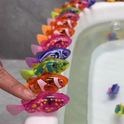 宝宝洗澡玩具电子鱼感应电动游水仿真灯光小丑鱼婴儿戏水男孩女孩