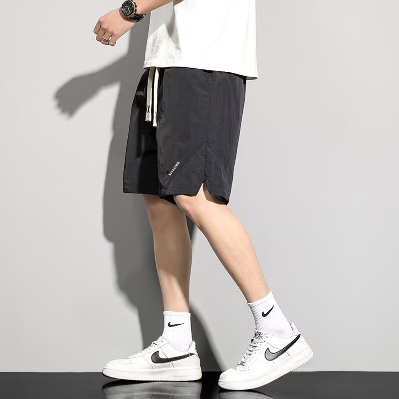 夏季超薄款冰丝短裤男宽松跑步运动休闲舒适透气五分裤蓝球裤男生