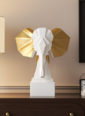 轻奢几何大象雕塑摆件