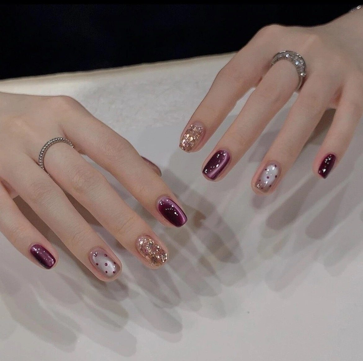 【紫定发财】纯手工穿戴甲秋冬高级感紫色冰透猫眼短款显白美甲片,彩妆/香水/美妆工具,穿戴甲/甲片,淘宝优惠券,粉丝福利购,淘宝优惠卷